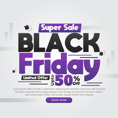 Black Friday super sale social media banner and background template