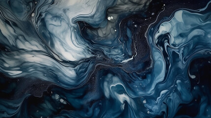 Abstract blue background with water. Generative AI