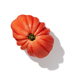 Tomato isolated on white background top view