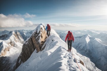 Success at the Mountain Top: Climbers Reaching the Summit