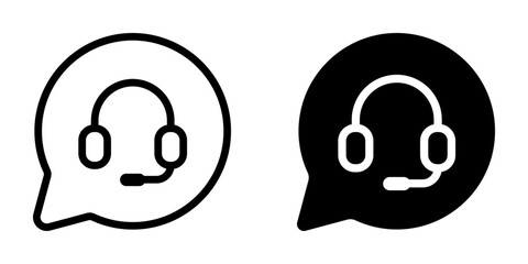 Headphone icon. Support sign for mobile concept and web design. vector illustration