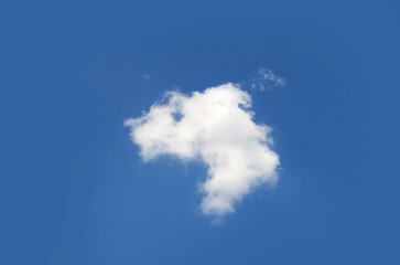Single cloud isolated over blue sky background