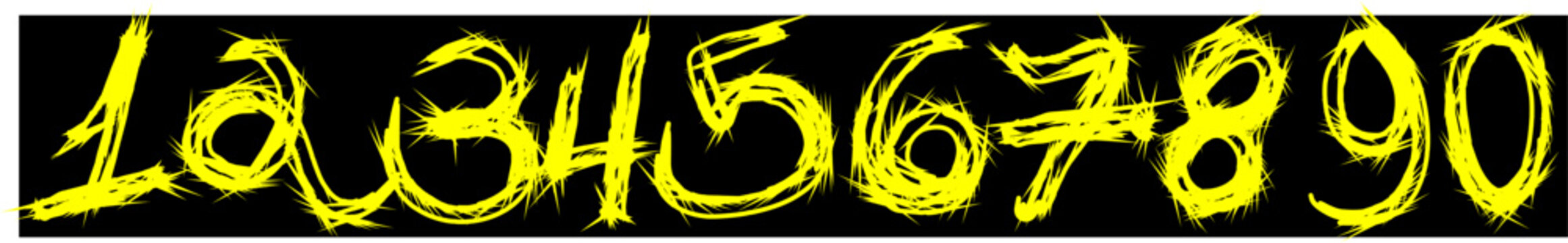 NUMBERS WITH PAINT SPRAY EFFECT
