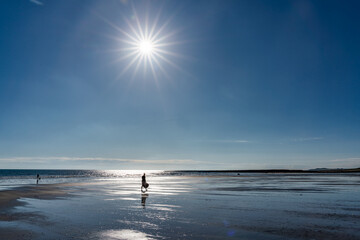 Fototapeta na wymiar walking around the beach village of Rhosneigr, Isle of Anglesey