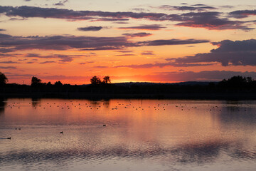 sunset over the river