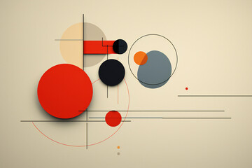 Abstract minimalistic wallpaper with red, black and gray balloons