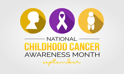 National Childhood Cancer Awareness Month vector banner template. Child cancer concept of support, cure, health prevention vector illustration idea.