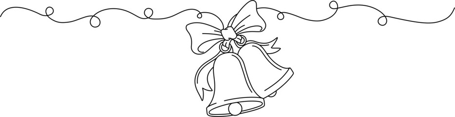 christmas bells line art style. christmas elements © Adhi