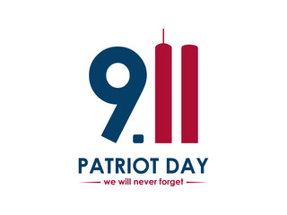Remembering September 11th: Patriot Day Commemorates National Unity, Resilience, and Honoring Heroes. vector illustration banner template.