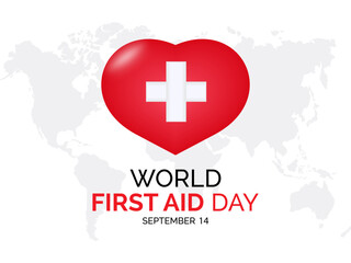 World First Aid Day Emphasizes Life-Saving Skills, Education, and Resilience. Preparedness and Safety vector illustration banner template.