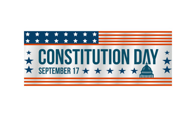 Constitution Day and Citizenship Day vector banner template. Patriotism concept of freedom, constitution, democracy vector illustration idea.