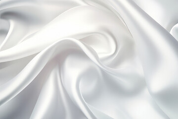 Beautiful background of beautifully arranged white glossy textile. generative ai
