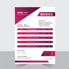 a bundle of 1 templates of different colors a4 Invoice  template, modern businessInvoice template, 
abstract business invoice and creative design, IT company invoice and editable vector template