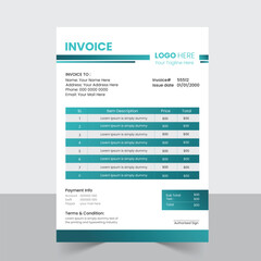 a bundle of 1 templates of different colors a4 Invoice  template, modern businessInvoice template, 
abstract business invoice and creative design, IT company invoice and editable vector template