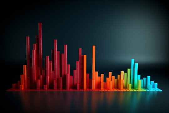 3d Data analysis histogram and bar graph