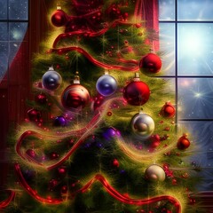 Enchanted Evergreen: A Close-Up Christmas Tree