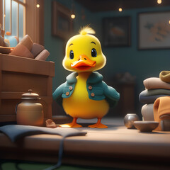 rubber duck on a table