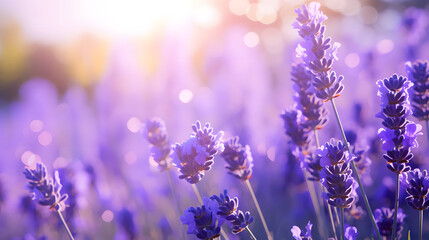 lavender flowers on blurred background, pretty lavender flowers