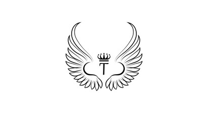 LUXURY EAGLE WITH WINGS LOGO T