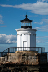 Fototapeta na wymiar Portland Breakwater Lighthouse Tower of Greek Design in Maine