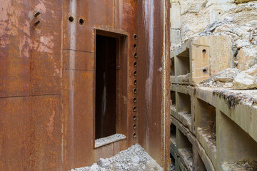 Abandoned secret nuclear bunker. Cold War command post, object 1180. Background