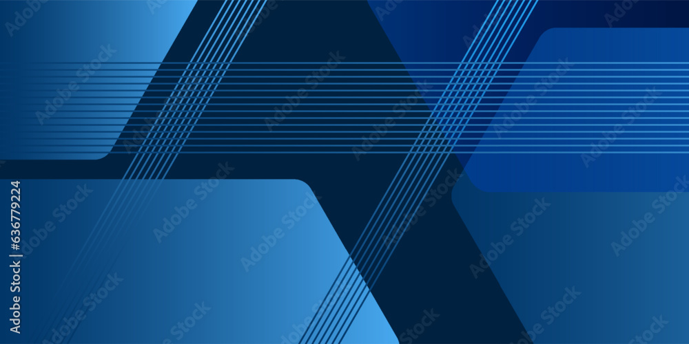 Aufkleber blue triangles vector background with arrows corner paper overlapping layers on space for text and m