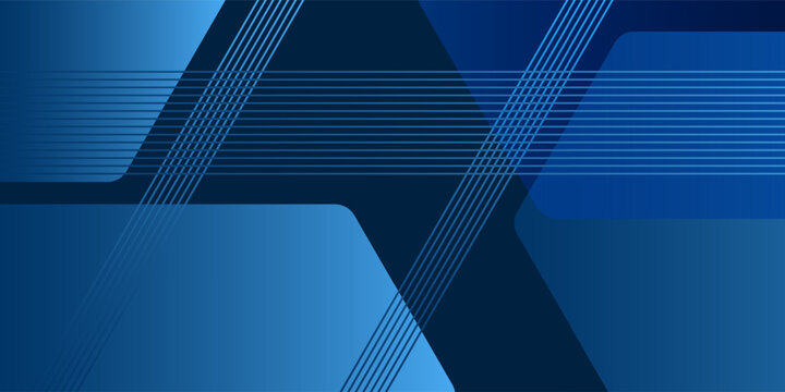 Blue triangles vector background with arrows corner paper overlapping layers on space for text and message design background artwork