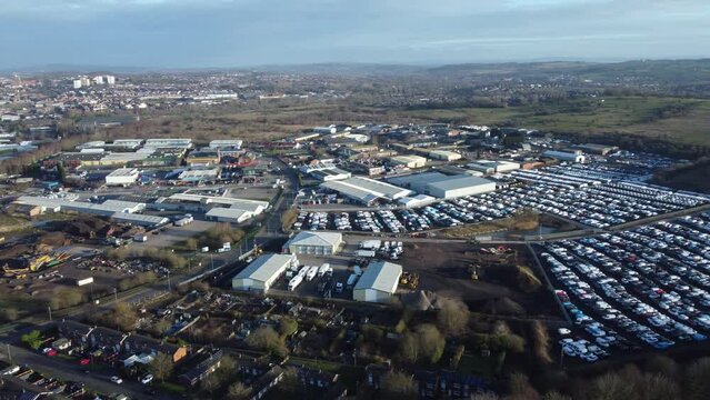 Panning across Stoke on Trent Drone 4k