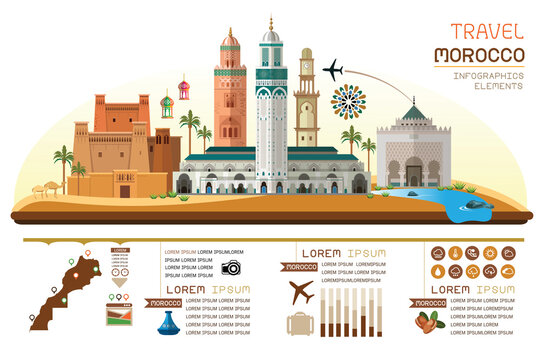 travel morocco infographic design. Vector elements.