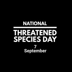 National threatened species day 7 September international world 