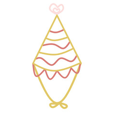 Birthday line art. Birthday doodles.