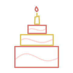 Birthday line art. Birthday doodles.