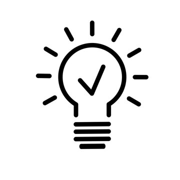 Light bulb with checkmark like quick tip icon