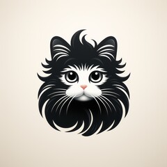 Fototapeta premium cat avatar minimalist outline graphic