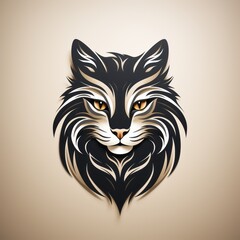 Fototapeta premium cat avatar minimalist outline graphic