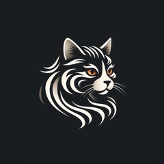 Obraz premium cat avatar minimalist outline graphic