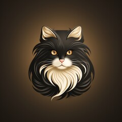 Fototapeta premium cat avatar minimalist outline graphic