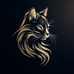 Fototapeta premium cat person graphic sketch