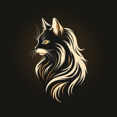 Obraz premium minimalistic cat illustration perfect for avatar