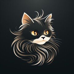 Fototapeta premium minimalistic cat illustration perfect for avatar