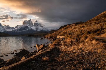 Beautiful view of the Torres del Paine in Chile