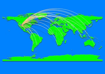 Naklejka premium Vibrant St. George, United States of America map - Export concept map for St. George, United States of America on World map. Suitable for export concepts.