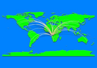 Naklejka premium Vibrant Sumbe, Angola map - Export concept map for Sumbe, Angola on World map. Suitable for export concepts. File is suitable for digital editing and prints of all sizes.