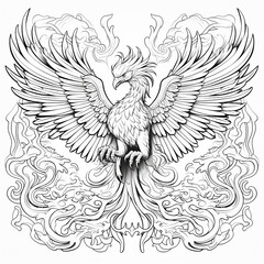 Professional Black and White Phoenix Artwork