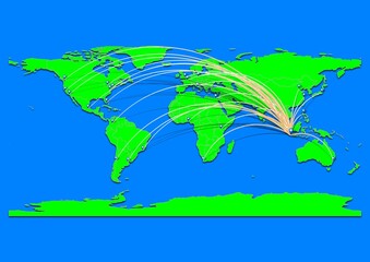 Vibrant Tasikmalaya, Indonesia map - Export concept map for Tasikmalaya, Indonesia on World map. Suitable for export concepts. File is suitable for digital editing and prints of all sizes.