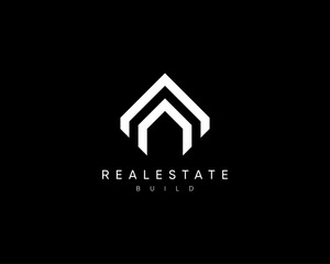 Abstract house logo. Modern architecture, structure, planning, property, residence, apartment vector design symbol.