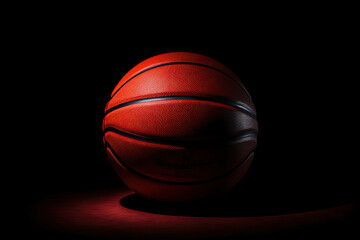 basketball isolated on black background (generative ai)