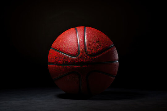 basketball isolated on black background (generative ai)