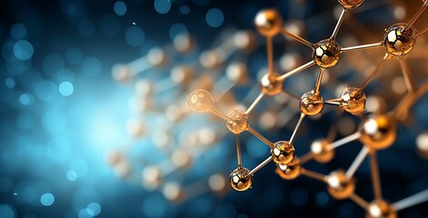 Molecule abstract background, 3d render, 3d illustration