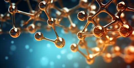 Molecule structure background, 3d illustration of molecule structure